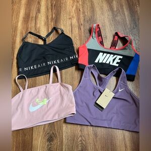 Bundle of 4 Nike Sports Bra Set - Black, Pink, Purple, Multicolor